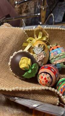 Vintage Mix Lot of Hand Painted Resin and Paper Mache Easter Eggs